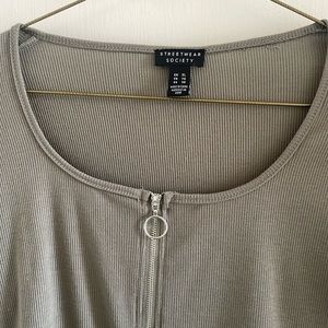 Green Zip up bodysuit